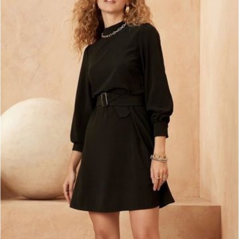 Never worn before Mock-Neck Belted Fit-and-Flare Dress from Banana Republic.